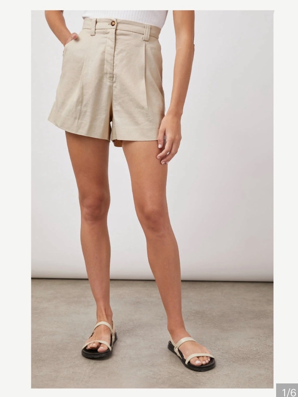 Rails Ilena Linen Blend Shorts in Sand